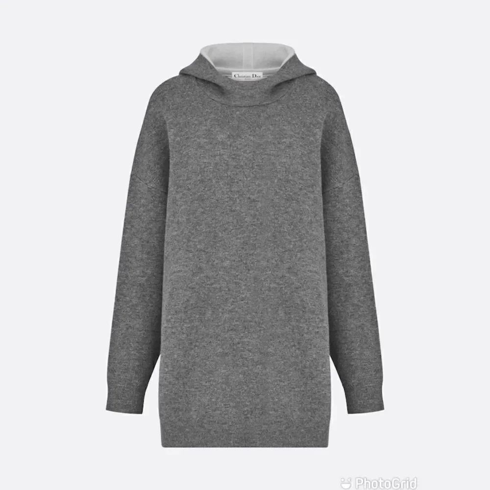 Christian Dior J'ADIOR 8' Hooded Cashmere Sweater with Rear Signature